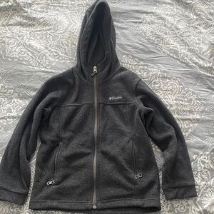 Columbia Charcoal Heather Steens Mountain II Fleece Hooded Jacket Youth XS